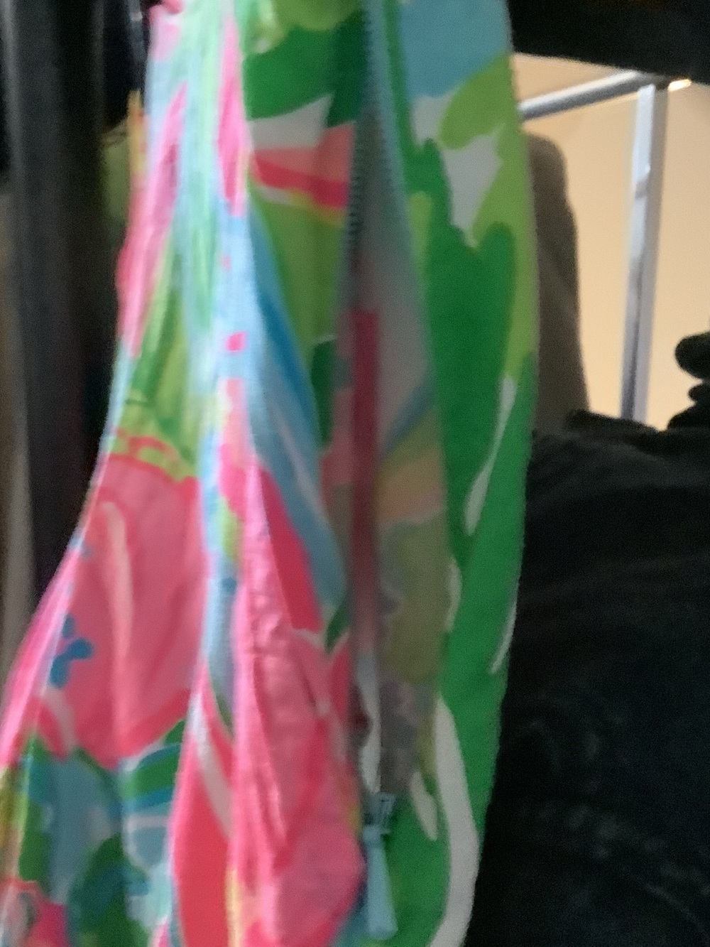 Lilly Pulitzer Multicolor Tropical Print Shorts, side zip, unlined - Picture 8 of 12
